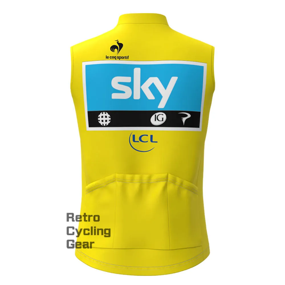 2012 yellow sky Fleece Retro Cycling Vest