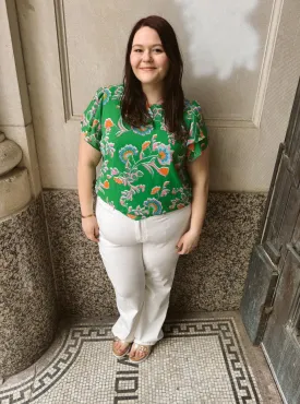 Belize Floral Chiffon Blouse Curve