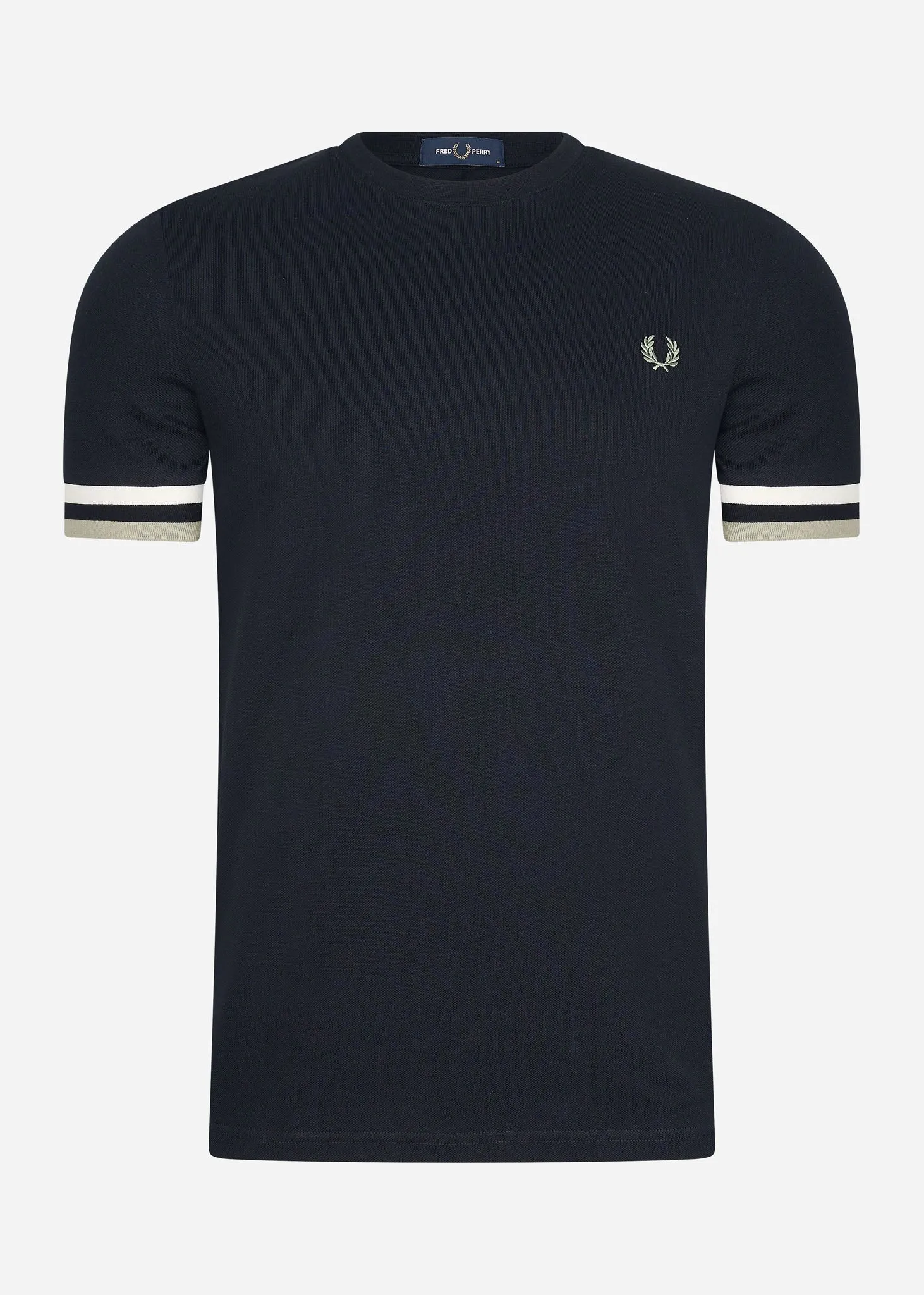Bold tipped pique t-shirt - navy