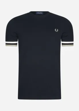 Bold tipped pique t-shirt - navy