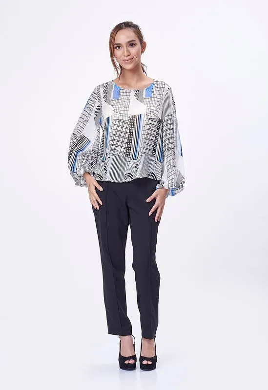 Chiffon Mixed Checkered Blouse