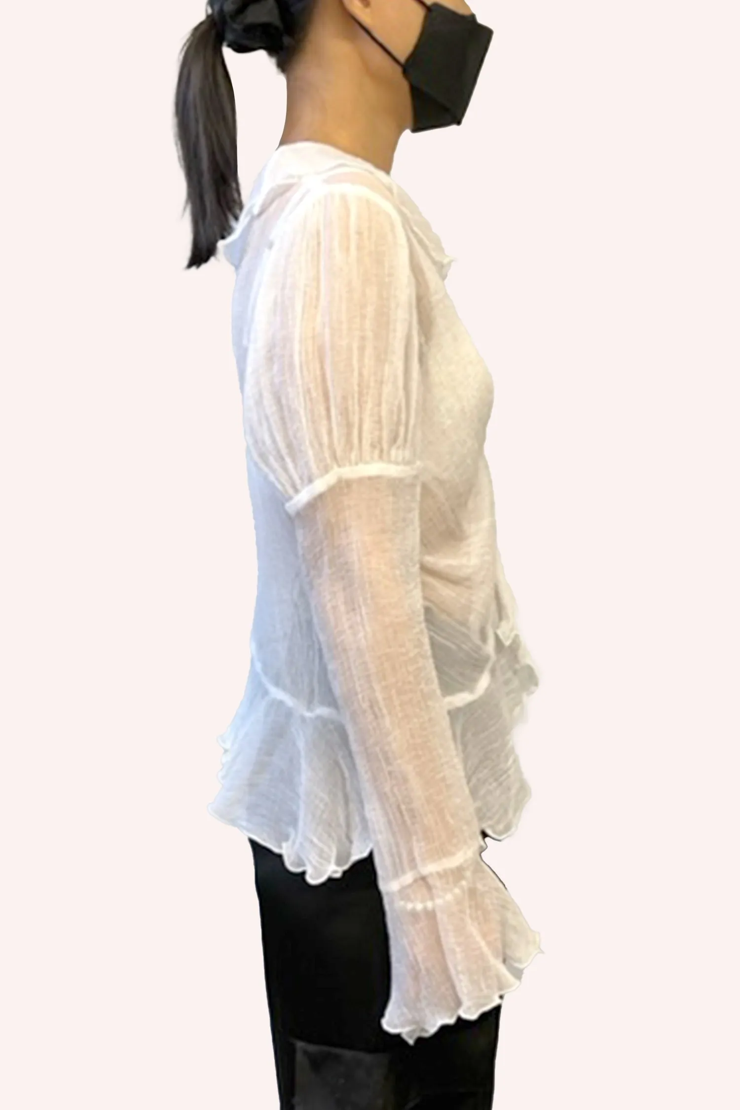 Crinkle Chiffon Blouse