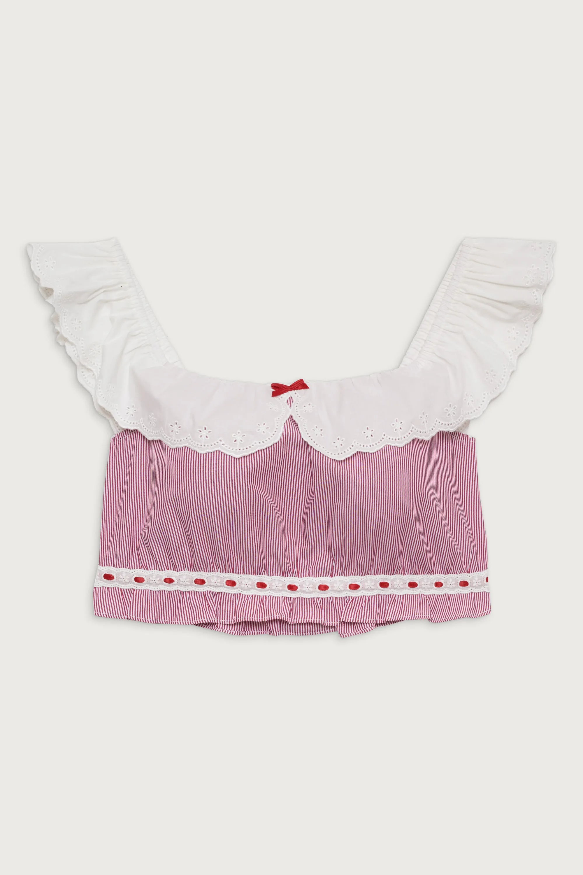 Darling Striped Cropped Shirt - Peppermint