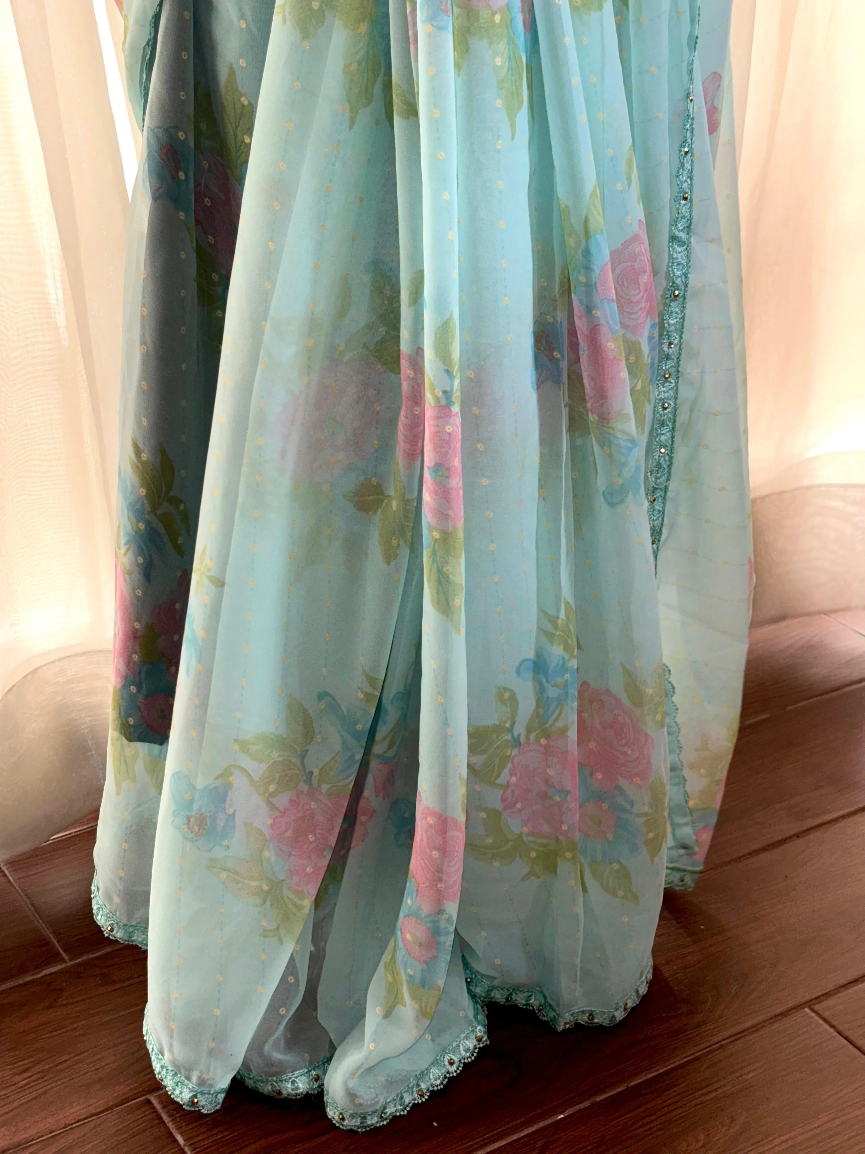 Digital Floral Chiffon: Tejal