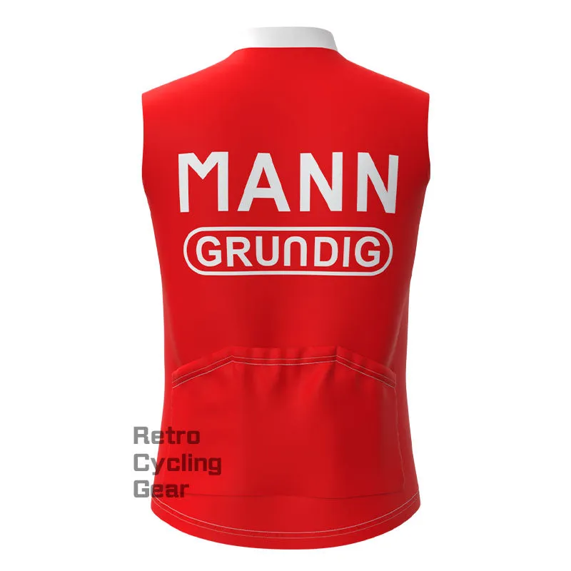 MANN Red Fleece Retro Cycling Vest