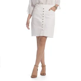 OMG FAUX BUTTON FRONT FRINGE SKIRT