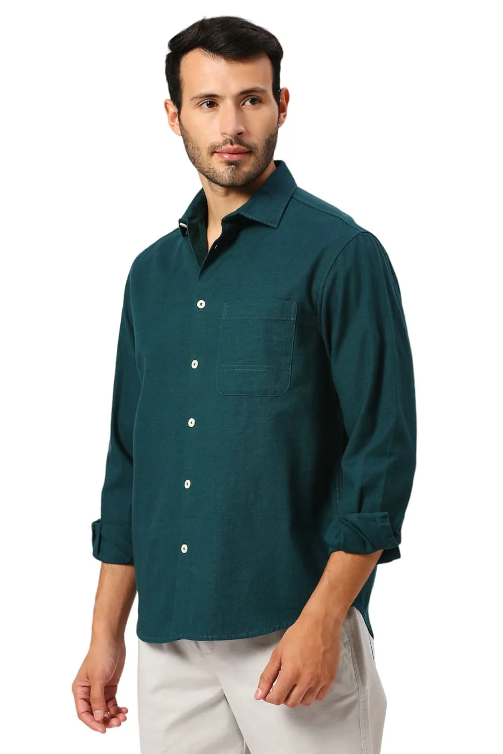 Relaxed Fit Cotton Hopsack Slub Dobby Shirt