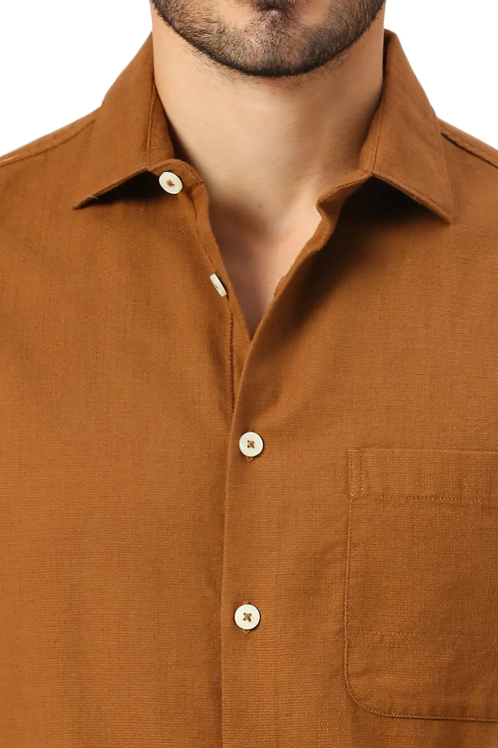 Relaxed Fit Cotton Hopsack Slub Dobby Shirt
