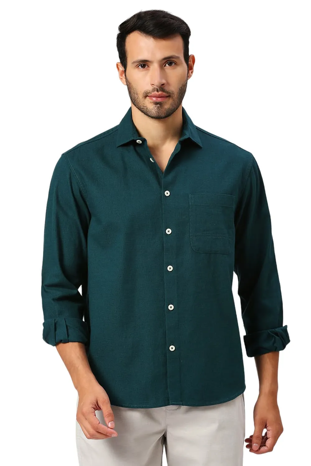 Relaxed Fit Cotton Hopsack Slub Dobby Shirt