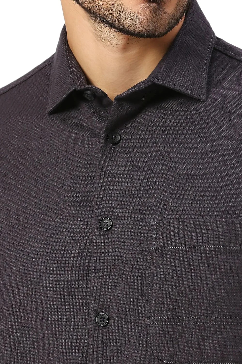 Relaxed Fit Cotton Hopsack Slub Dobby Shirt