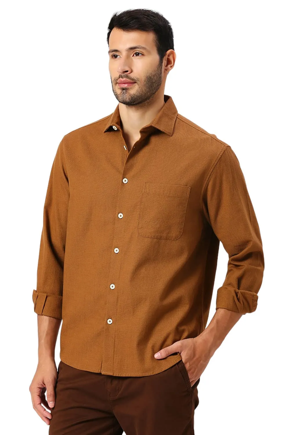 Relaxed Fit Cotton Hopsack Slub Dobby Shirt