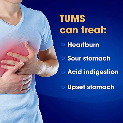 TUMS Antacid Chewable Tablets, Extra Strength, Assorted Fruit, 100 count