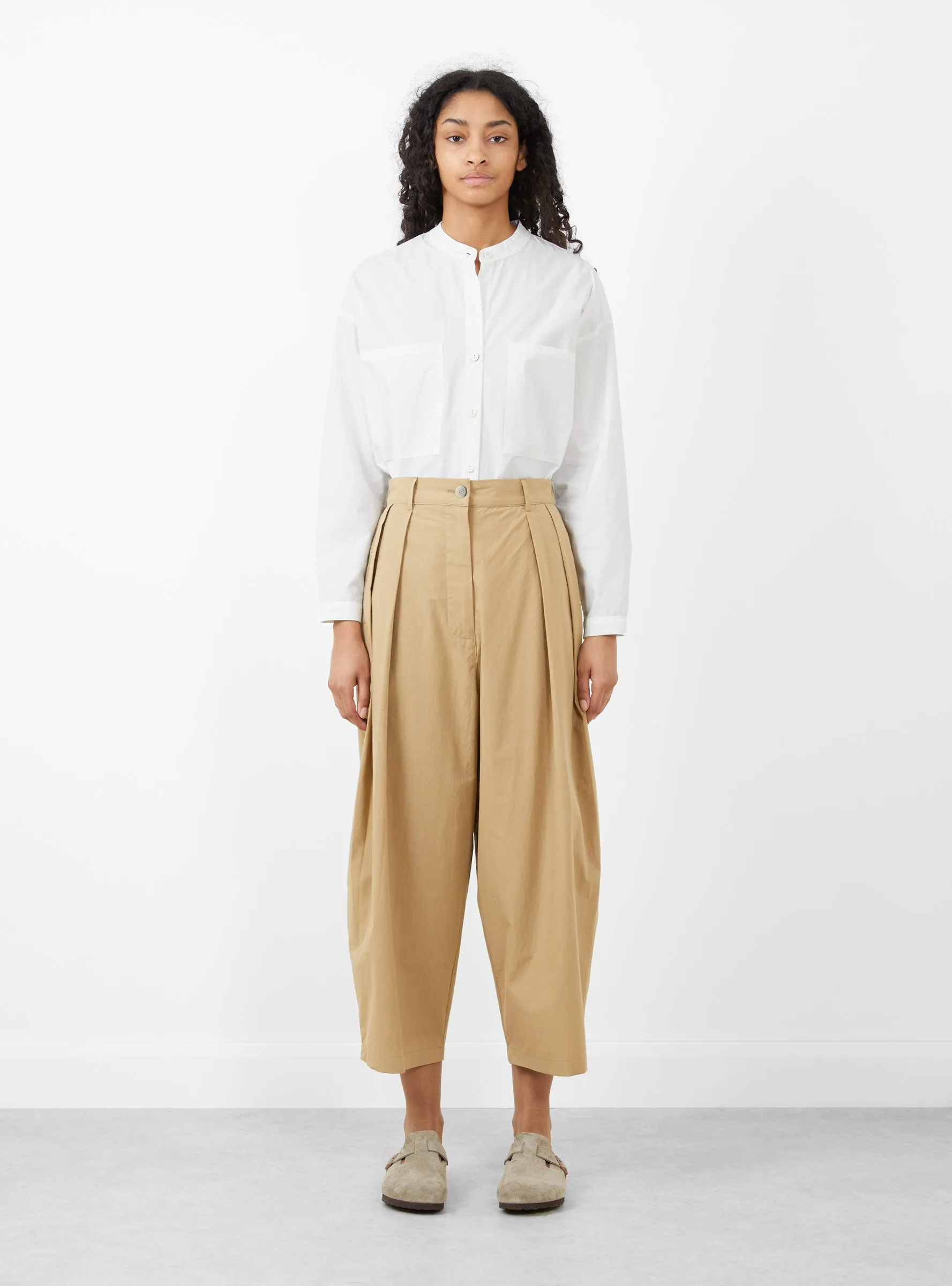 Voluminous Pleat Pant Khaki